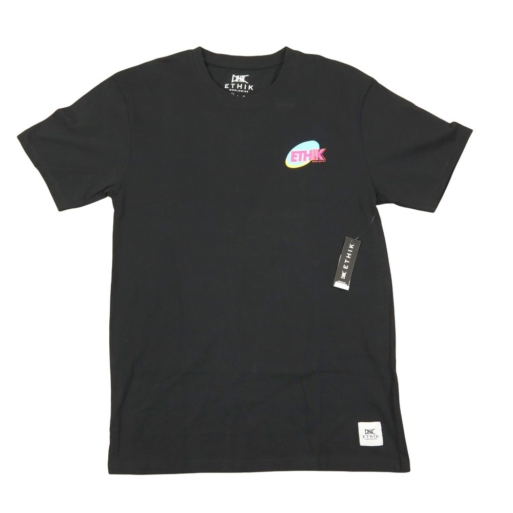 ETHIK WORLDWIDE t-shirt / black  / short sleeve / graphic ethik tee/ medium size